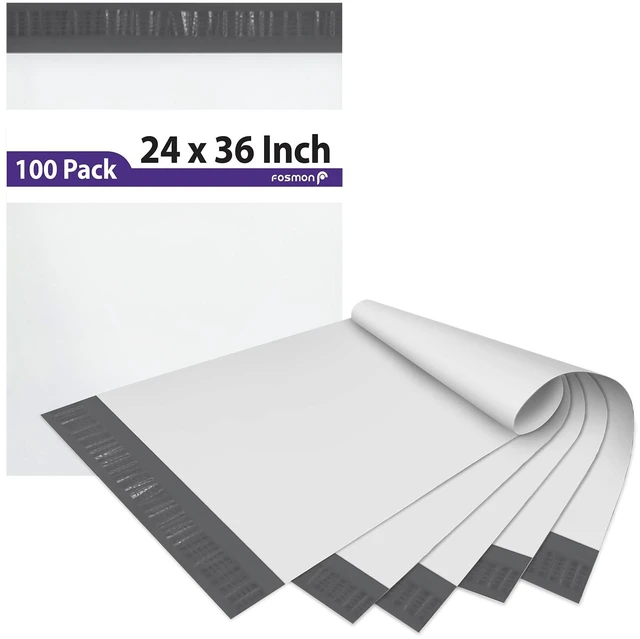 Main image of 100-24x36 Self-Seal Tear-Proof Polyethylene Mailers (100 Pack) Lightweight 2.35-mil envelopes. Tear-proof, puncture-resistant, & secure adhesive seal for heavy-duty shipping supplies