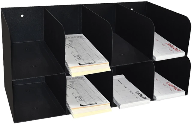 Main image of Check Sorter Organizer - 8 Pocket, 2-Tier Design - 4 Over 4-3 ¾ H x 16" W x 8" D - Scratch & Chip-Resistant Finish - Steel Construction - Pre-Drilled Holes - Document Organizer
