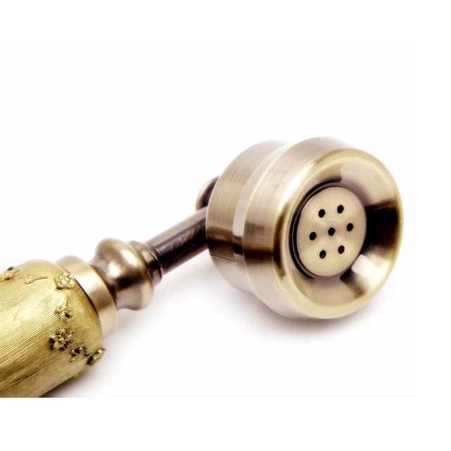 Alt view image 5 of 5 - Retro Vintage Antique Style Corded Rotary Dial Desk Telephone Phone Home Office Decor Classic Vintage Old Fashion Landline Phones, Decorative Bronze Hotel Phone with Redial