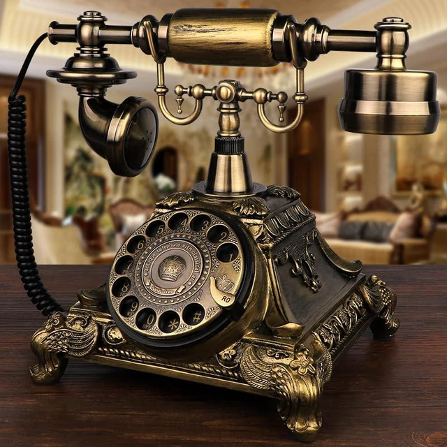 Alt view image 2 of 6 - Rotary Dial Vintage Antique Home Telephone Table Replica, Retro Office Corded Telephone Decor