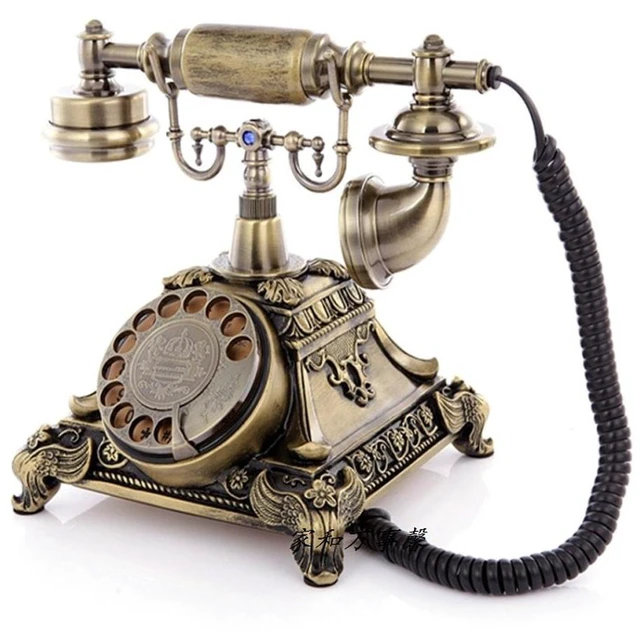 Alt view image 5 of 6 - Rotary Dial Vintage Antique Home Telephone Table Replica, Retro Office Corded Telephone Decor