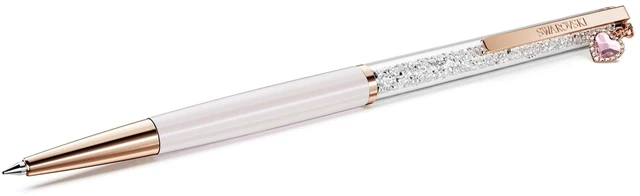 Main image of Crystalline ballpoint pen, Heart, Pink, Pink lacquered, Rose gold-tone plated