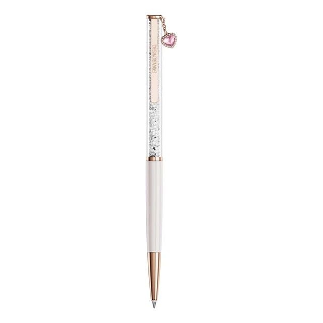 Alt view image 2 of 4 - Crystalline ballpoint pen, Heart, Pink, Pink lacquered, Rose gold-tone plated