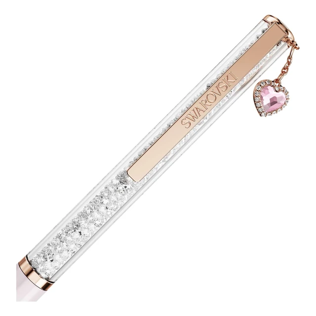 Alt view image 3 of 4 - Crystalline ballpoint pen, Heart, Pink, Pink lacquered, Rose gold-tone plated