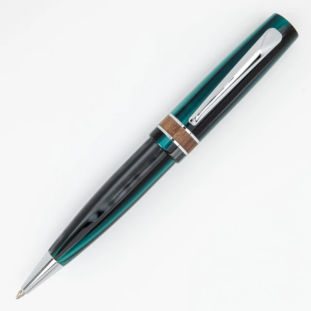 Main image of USA Trees of the World Giant Sequoia Ballpoint Pen, Green, Ergonomic Design, Polished Chrome Trim, Solid Resin, Premium Writing Instrument