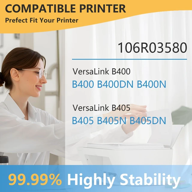 Alt view image 2 of 6 - VersaLink B400 B405 Toner Cartridge (1-Pack, Black): 106R03580 Toner Replacement for Xerox VersaLink B400 B400DN B400N B405 B405N B405DN Printer