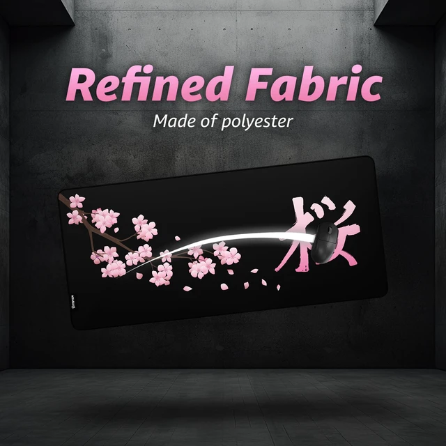 Alt view image 3 of 7 - ® Extended Gaming Mouse Pad XXXL 45" x 20" 5mm Thick, Waterproof Surface, Smooth Polyester Fabric, and Natural Rubber Base Blossom