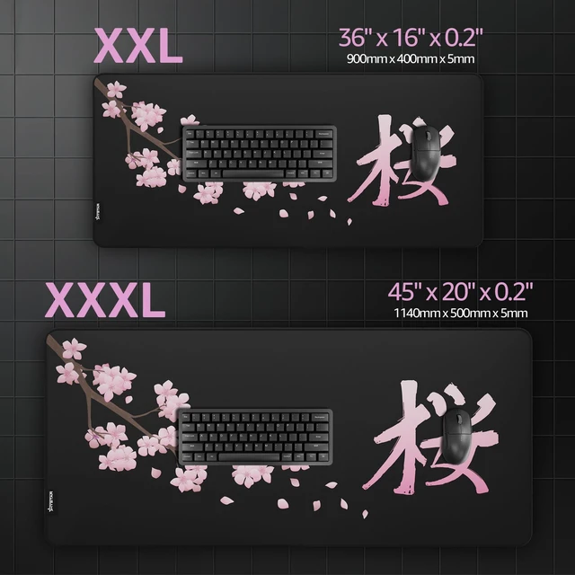 Alt view image 7 of 7 - ® Extended Gaming Mouse Pad XXXL 45" x 20" 5mm Thick, Waterproof Surface, Smooth Polyester Fabric, and Natural Rubber Base Blossom