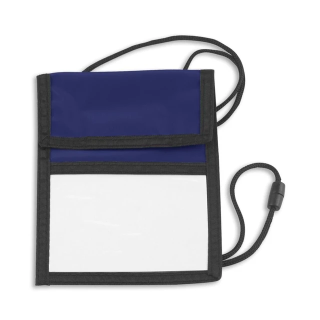 Alt view image 3 of 3 - Event Badge Holder and Breakaway Lanyard Combo, Name Badge Holder with Pen Loops and Zipper Pocket, Name Tag Holder with Storage Pouches, Royal Blue (25 Pack)