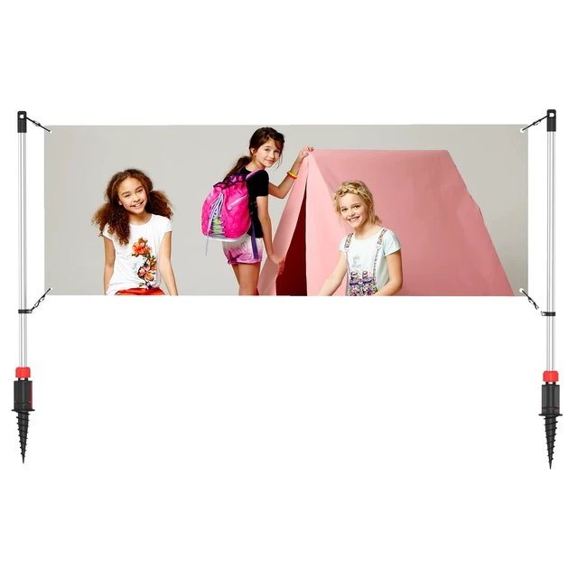 Main image of Adjustable Banner Pole Holder with Stake Outdoor Horizontal Banner Post Stand for 10'W X 3'H Banner,Advertising Displays Stand Yard Sign Displays with Carrying Bag (Hardware only)
