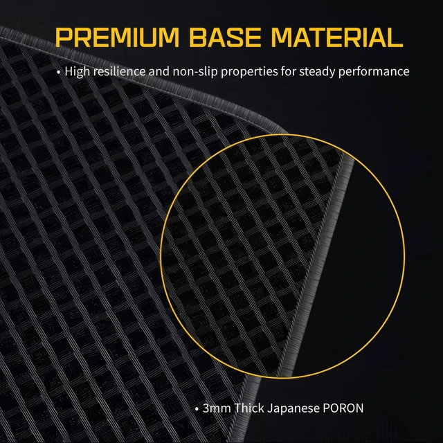 Alt view image 3 of 6 - EM-B Plus Gaming Mouse Pad - 500x500mm, 3mm Thick PORON Base, Sub-Surface Stitching, Eco-Friendly Packaging