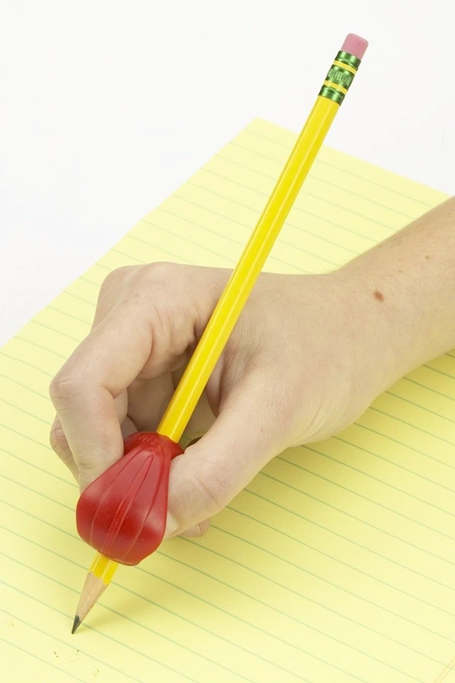 Alt view image 2 of 5 - Pencil Grips, The Crossover Grip, Metallic Ergonomic Writing Aid For Righties And Lefties, Colorful Pencil Grippers, Assorted Metallic Colors, 36 Count - TPG-17736