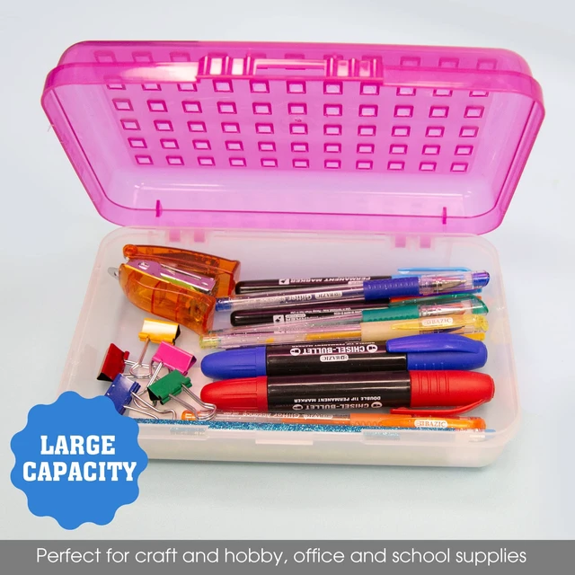 Alt view image 4 of 7 - Regal Multipurpose Pencil Box, 8 x 5.25 in, 24-Case Regal tinted-lid multipurpose pencil box, Snap-latch lid for pens, Tools, Crafts, Bulk pack
