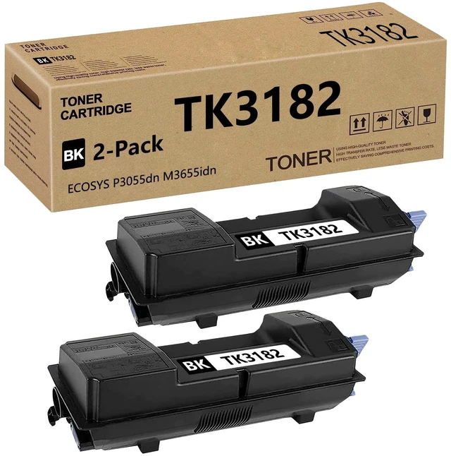 Main image of TK-3182 TK3182 Toner Cartridge Compatible for P3055dn / P3155dn / M3655idn Laser Printers Replacement for Kyocera TK3182 Black Toner Cartridge (21,500 Pages 2 Pack)