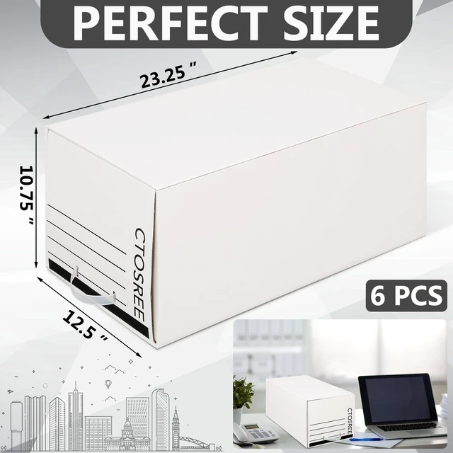 Alt view image 2 of 7 - 6pcs Economy Storage Drawer Files White Stackable Storage Drawers with Plastic Handles for Files, Letter Durable Space Saving Organizers for Office, Home