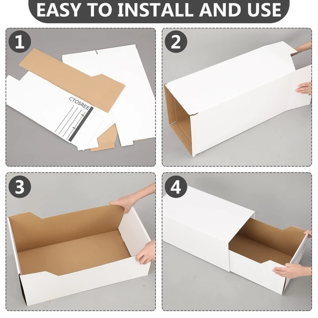 Alt view image 4 of 7 - 6pcs Economy Storage Drawer Files White Stackable Storage Drawers with Plastic Handles for Files, Letter Durable Space Saving Organizers for Office, Home