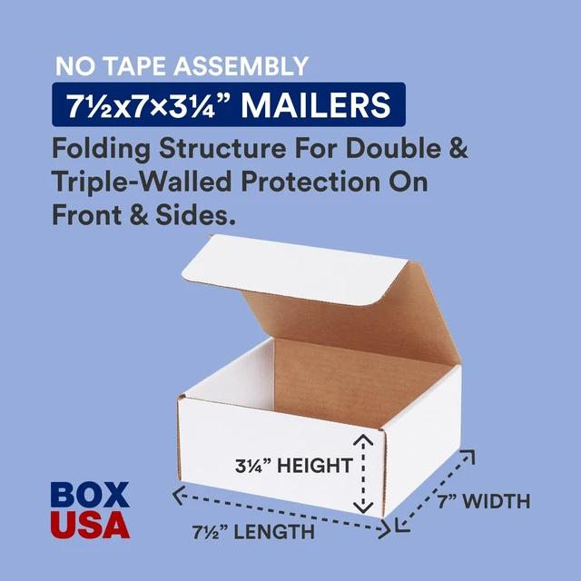 Alt view image 2 of 6 - Shipping Boxes Small 7.5"L x 7"W x 3.25"H 50-Pack, Cardboard for Shipping, Moving, Mailing, Packing, Packaging and Storage