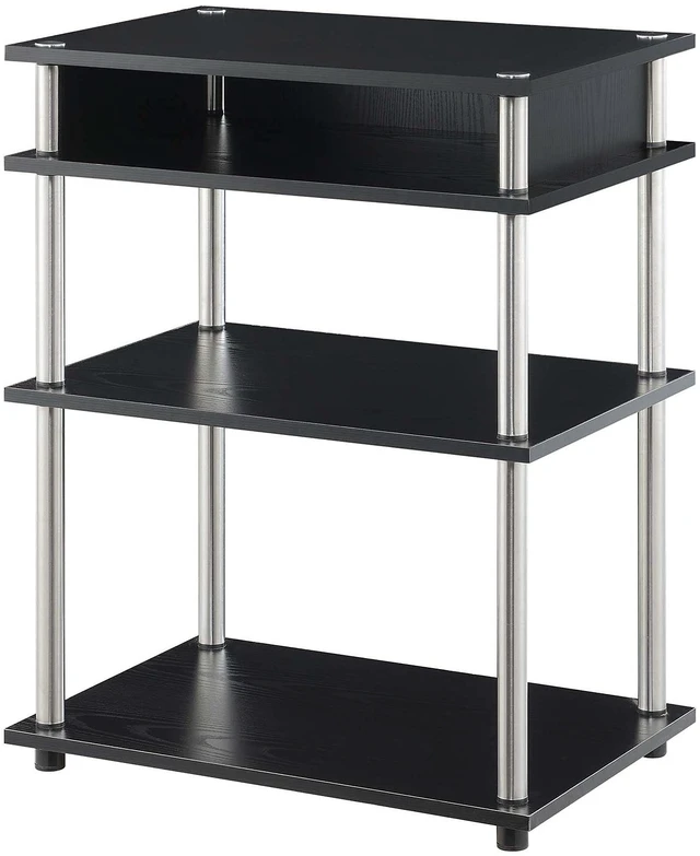 Main image of Designs2Go No Tools Printer Stand with Shelves, Black