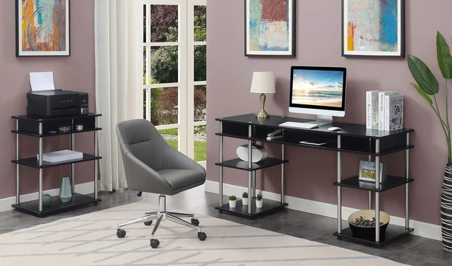 Alt view image 4 of 6 - Designs2Go No Tools Printer Stand with Shelves, Black