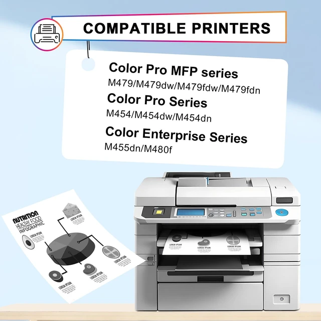 Alt view image 2 of 7 - 414A Black Toner Cartridges W2020A for Color Pro MFP M479fdw, M479fdn, M454dw, M454dn Series(2 Pack, Black)
