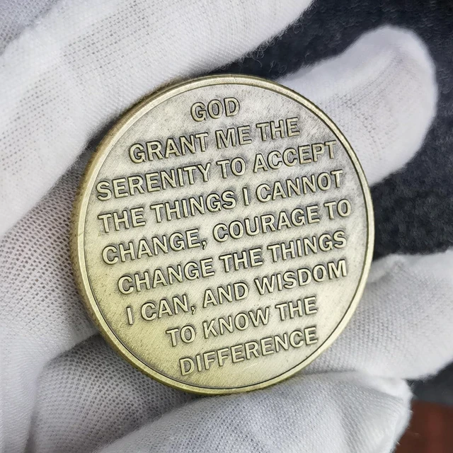 Alt view image 6 of 7 - Phoenix Rising Lucky Coin Serenity Prayer Sobriety Coin Sober Gifts for Men or Women Addiction Recovery AA Medallion (Pack of 10)