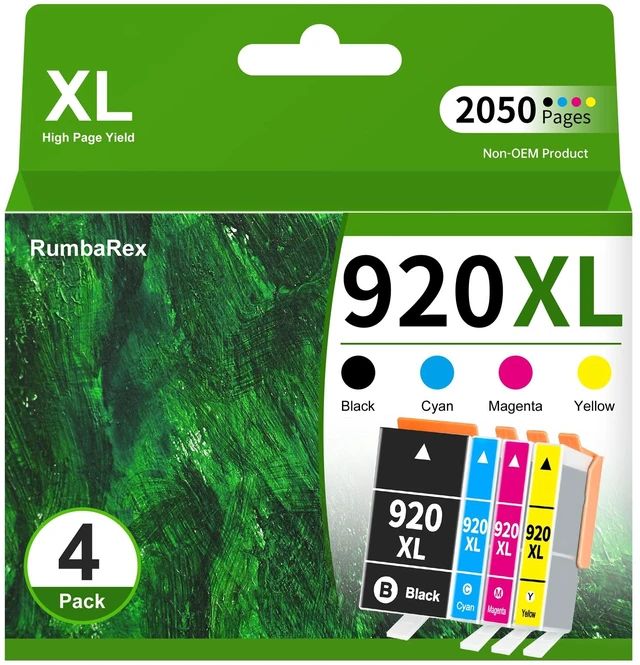 Main image of 920 920XL Ink Cartridges Combo Pack High-Yield Replacement for HP 920 XL use for Officejet 6500 6500A 6000 7000 7500 7500A E709 Printer Ink 4-Pack (Black, Cyan, Magenta, Yellow)