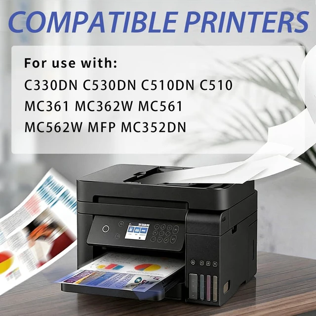 Alt view image 2 of 7 - C330DN Toner Cartridge Replacement for Oki Type C17, 5-Pack 44469801 Black 44469703 Cyan 44469701 Yellow 44469702 Magenta C310dn C330dn C510dn C531dn C530dn MC362w MFP MC562w Printers