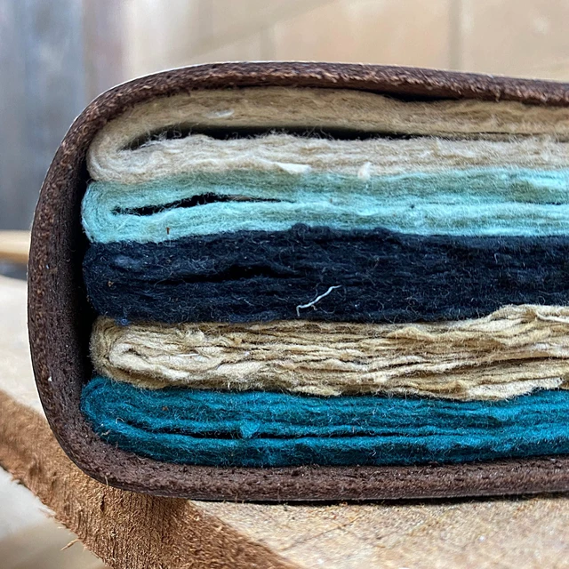 Alt view image 3 of 7 - Vintage Leather Journal Scrapbook for Women & Men, Leather Bound Junk Journal, 240 Pages Colored Deckle Edge Paper, Rustic Travel Journal, Antique Grimoire, Book of Shadows, Old Fantasy Notebook