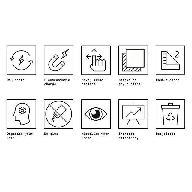 Alt view image 7 of 7 - Dry Erase Board Sheets 2x3 Feet Sticks Any Surface Reusable White Dry Erase Classroom & Home Office 20 Sheets