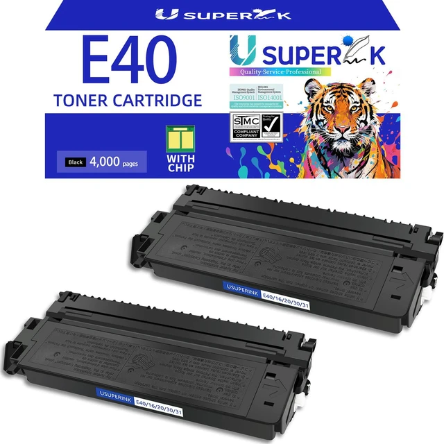 Main image of U 2PK E40 Replacement for E40 E30 E31 E16 E20 1491A002AA Toner Compatible for Canon E40 Black Toner Cartridge for PC140 PC170 PC320 PC430 PC920 PC940 PC941 PC980 Copier (4,000 Pages)
