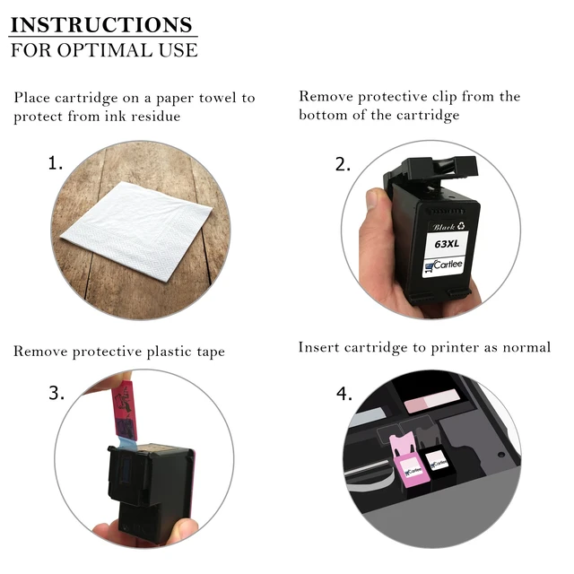 Alt view image 5 of 6 - Remanufactured Ink Cartridges Replacement for HP 63XL 63 XL for Envy 4512 4520 DeskJet 3632 2130 1110 1112 2132 3630 3634 3636 3637 OfficeJet 3830 3833 4650 4652 5255 5258 Printer Black, Color