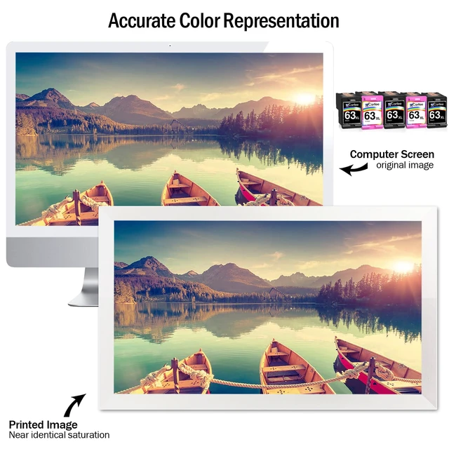 Alt view image 4 of 6 - Remanufactured Ink Cartridges Replacement for HP 63XL 63 XL for Envy 4512 4520 DeskJet 3632 2130 1110 1112 2132 3630 3634 3636 3637 OfficeJet 3830 3833 4650 4652 5255 5258 Printer Black, Color