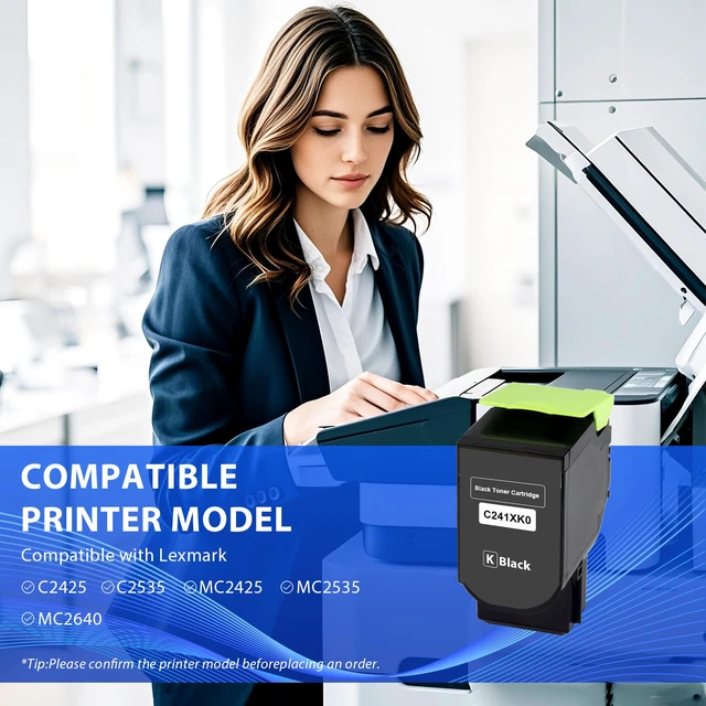 Alt view image 2 of 5 - C241XK0 Black Extra High Yield Toner Cartridge 6500 Yield Black Compatible with Lexmark C2425 C2535 MC2425 MC2535 MC2640