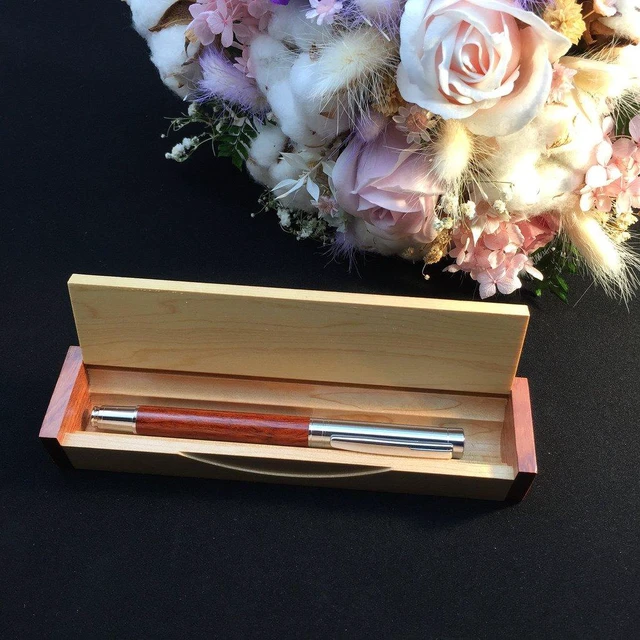 Alt view image 6 of 6 - Rosewood Fountain Pen, German Fine Nib, Smooth Ink Flow, Wooden Gift Box with Converter & 2 Cartridges, Fancy Pen for Men and Women