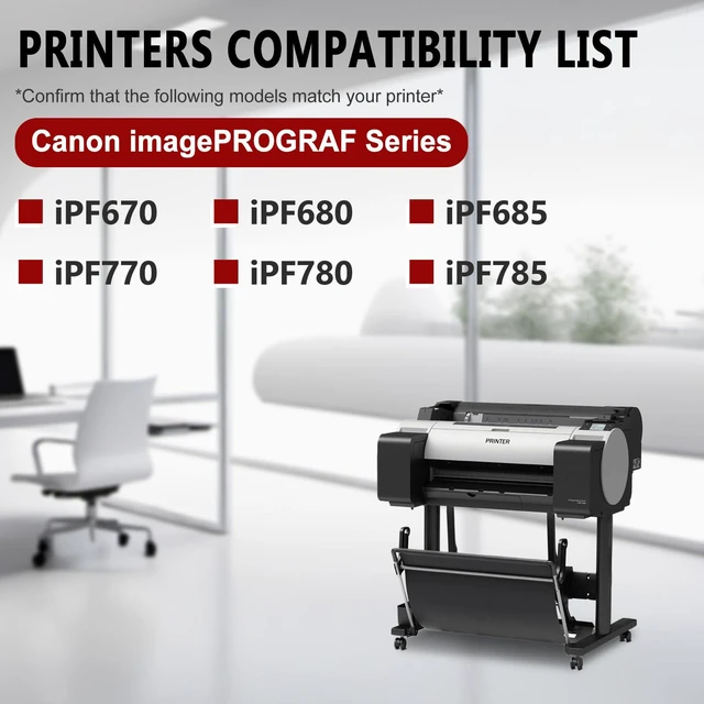 Alt view image 2 of 6 - PFI-107MBK Ink Cartridge 6704B001AA PFI 107 Ink Tank Compatible for Canon imagePROGRAF iPF670 iPF680 iPF685 iPF770 iPF780 iPF785 (2-Pack, Matte Black)