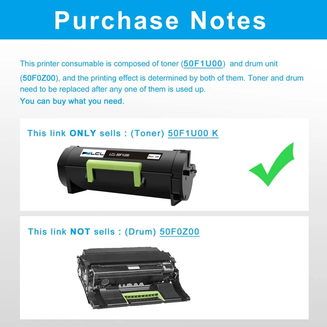 Alt view image 3 of 7 - Compatible 501U High-Yield Toner Cartridge Replacement for Lexmark 50F1U00 501U 20000 Pages MS510 MS510dn MS610 MS610DN MS610DTN MS610DE MS610DTE (1-Pack Black)