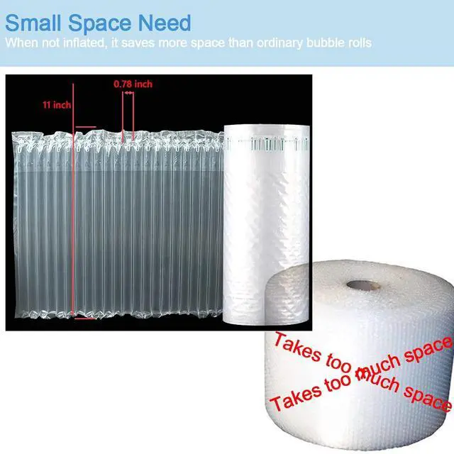 Alt view image 4 of 6 - Inflatable Air Column Cushion Wrap Roll (12" x 935' Roll) Bump included- Large Bubble, Thick & Durable Protective Packaging for Moving, Shipping Fragile Items, Wine Bottle & Glassware Travel Protector