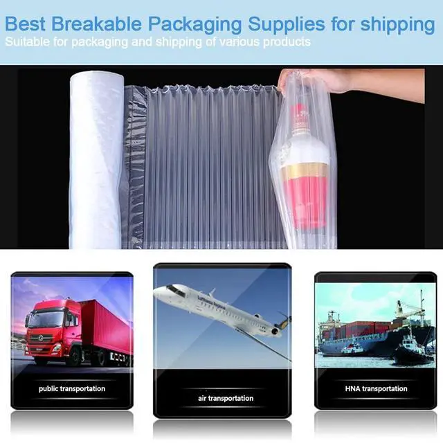 Alt view image 5 of 6 - Inflatable Air Column Cushion Wrap Roll (12" x 935' Roll) Bump included- Large Bubble, Thick & Durable Protective Packaging for Moving, Shipping Fragile Items, Wine Bottle & Glassware Travel Protector