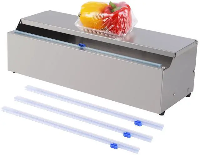 Main image of Stainless Steel Food Wrap Dispenser - 18 Commercial Stretch Film Packing Machine with Slide Cutter