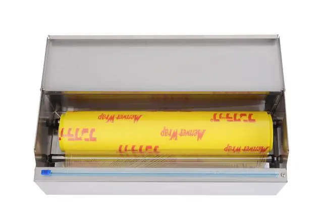 Alt view image 2 of 6 - Stainless Steel Food Wrap Dispenser - 18 Commercial Stretch Film Packing Machine with Slide Cutter