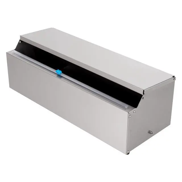 Alt view image 3 of 6 - Stainless Steel Food Wrap Dispenser - 18 Commercial Stretch Film Packing Machine with Slide Cutter