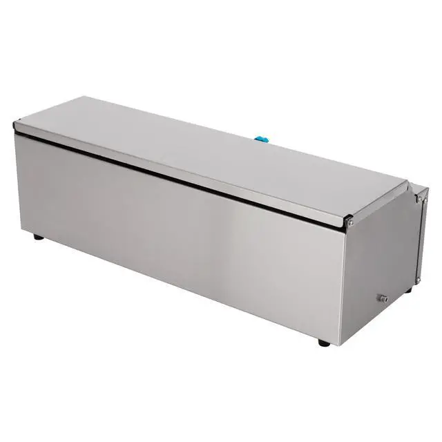 Alt view image 4 of 6 - Stainless Steel Food Wrap Dispenser - 18 Commercial Stretch Film Packing Machine with Slide Cutter
