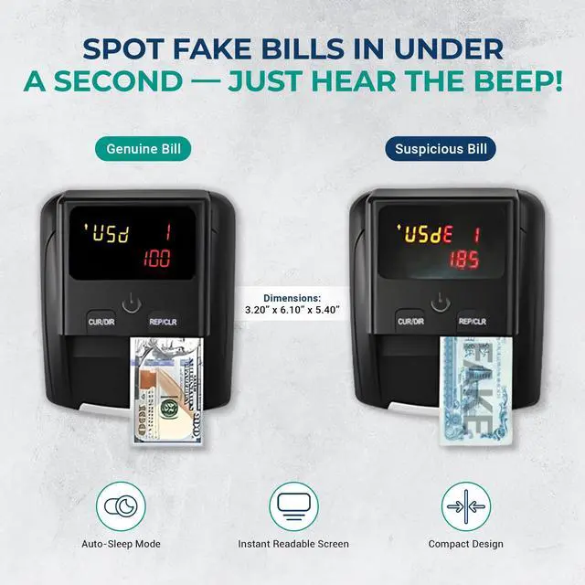 Alt view image 4 of 6 - K605 Counterfeit Bill Detector for US Dollars, Automatic 4 Ways Feeding, Checks for UV(Ultraviolet), MG(Magnetic), IR(Infrared), Paper Quality and Size, Verifies Currency Denomination