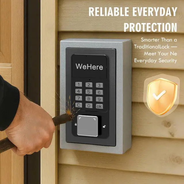 Alt view image 5 of 6 - Key Lock Box Wall Mount, OTP/Fixed Password, APP Bluetooth/Wi-Fi, Spare Key Unlock, Porch Smart LockBox, Combination Keybox for Home, Realtors, Apartments, Garage, Store, Office