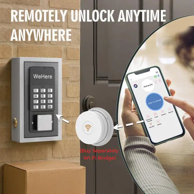 Alt view image 6 of 6 - Key Lock Box Wall Mount, OTP/Fixed Password, APP Bluetooth/Wi-Fi, Spare Key Unlock, Porch Smart LockBox, Combination Keybox for Home, Realtors, Apartments, Garage, Store, Office