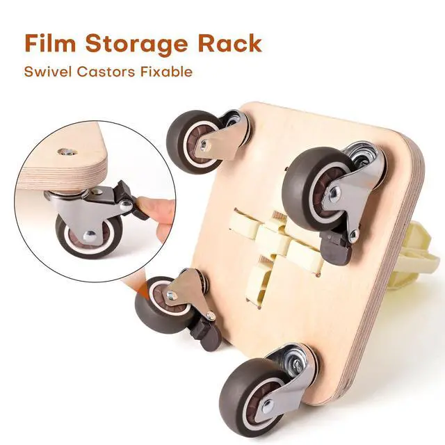 Alt view image 3 of 6 - Portable Vinyl Rolls Rack Stand Storage Mobile Cart with Lockable Caster Wheels, Vinyl Rack Tool for Holds Car Wrap Material Rolls Media, Decal, Film, Transfer Paper Tape Roll Holder (2)