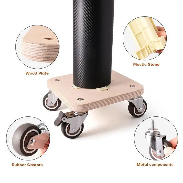 Alt view image 4 of 6 - Portable Vinyl Rolls Rack Stand Storage Mobile Cart with Lockable Caster Wheels, Vinyl Rack Tool for Holds Car Wrap Material Rolls Media, Decal, Film, Transfer Paper Tape Roll Holder (2)