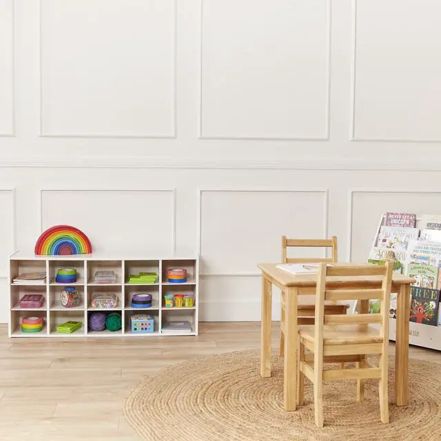 Alt view image 2 of 6 - Streamline 15 Cubby Tray Storage Cabinet, 3x5, Classroom Furniture, White Wash