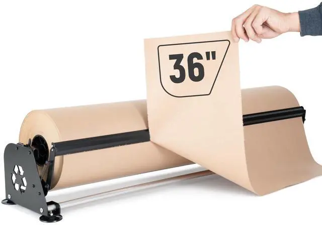 Main image of 36" Paper Roll Dispenser with Cutter, Next Gen, Non-Slip Suction Feet | Heavy-Duty Paper Roll Dispenser for Kraft, Freezer, Newsprint & Butcher Paper Rolls, Fits Rolls up to 10" Diameter