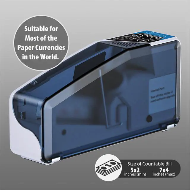 Alt view image 4 of 6 - DT5S Portable Money Counter Machine with Counterfeit Detection UV/WM - Handy Currency Counting Quantity of Bills only, for Small Cash Counting Machine